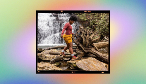 woman hiking in danner boots